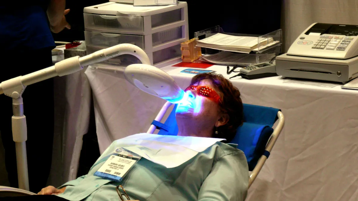 In-office teeth whitening procedure
